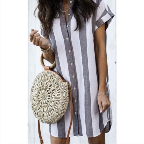 Madewell Maywood Stripe Shirtdress Size Large - Picture 2 of 9